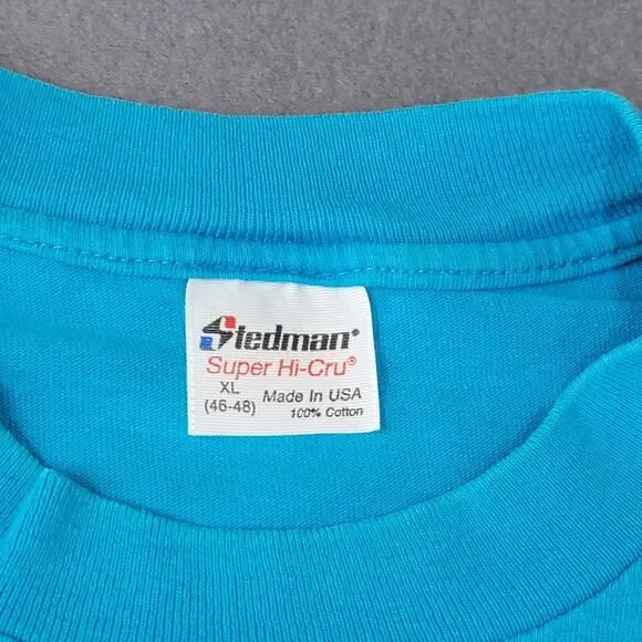 Vintage Grand‎ Tetons Funny Moose T-Shirt Size XL Singlestitch Sleeves Blue 1988 - Picture 4 of 9